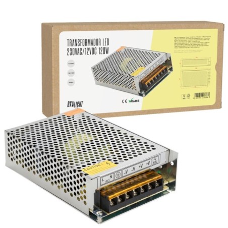 Transformador AC/DC 230V a 12V 10A 120W IP20