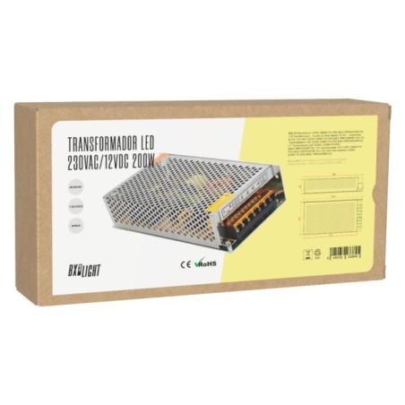 Transformador 12V 17A IP25 Aluminio 198x97x42mm