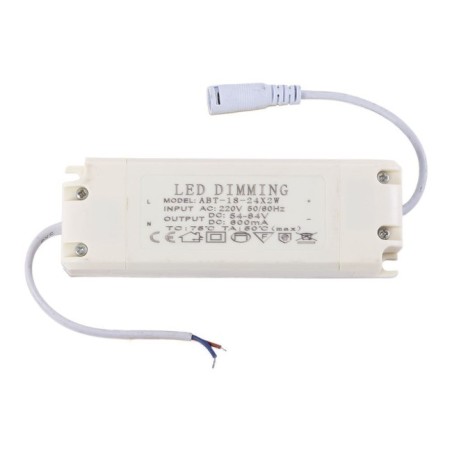 Driver LED 24W, 45-84VDC, 600mA, Dimable, IP20, Clase II