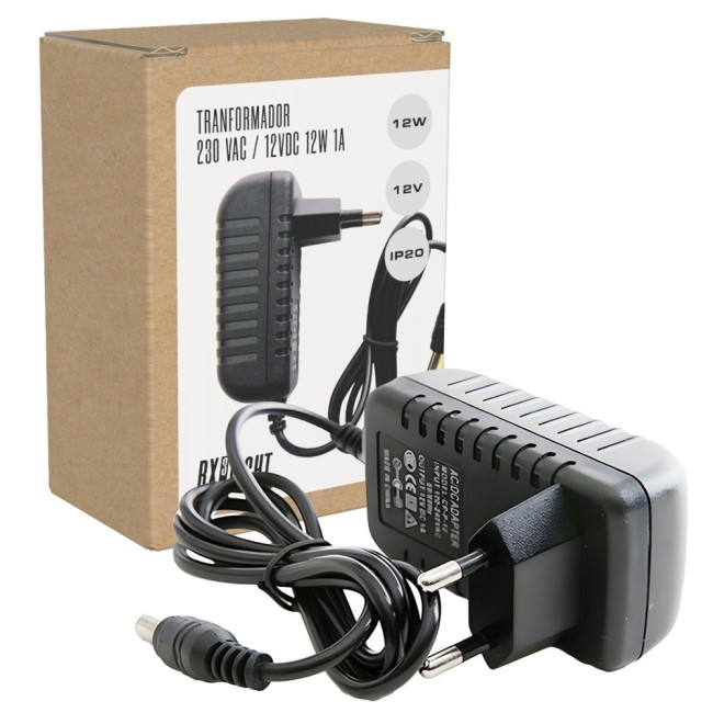 Transformador LED 12W 1A ABS IP25 230VAC/12VDC CE RoHS