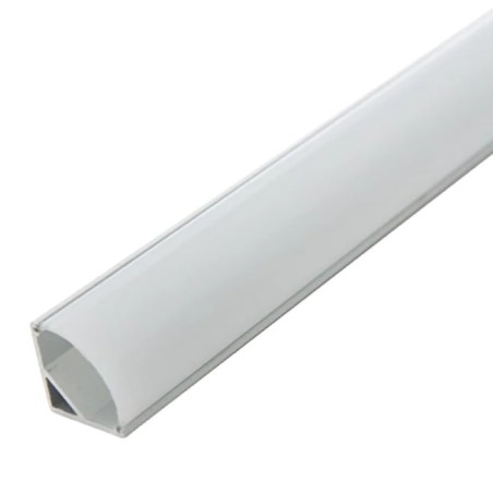 Perfil de Aluminio para Tira LED Esquina 2m con Difusor Opal