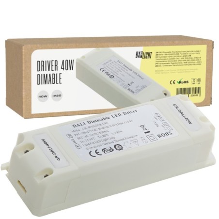 Driver LED DALI 40W, 50-76VDC, 600mA, Clase II, IP25