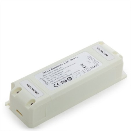 Driver LED DALI 48W, 50-76VDC, 600mA, Clase II, IP25
