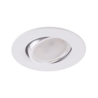 Foco Downlight Circular Basculante Aluminio Blanco Ø93mm IP25
