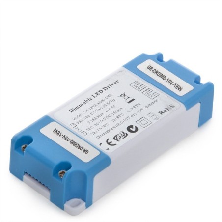 Driver regulable 18W, salida 12-48VDC, 300mA, IP20, 0-10V