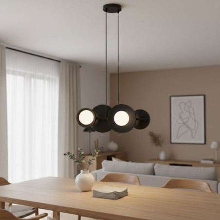 Lámpara colgante Aurevo negro (4 luces)