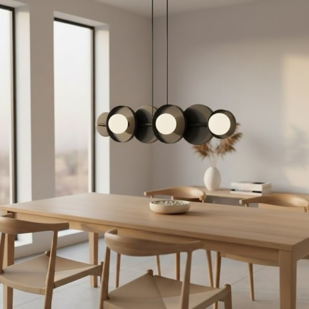 Lámpara colgante Aurevo negro (6 luces)
