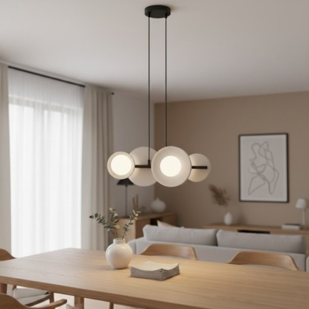 Lámpara colgante Aurevo gris (4 luces)