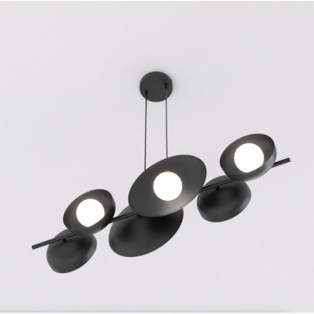 Lámpara colgante Cirion negro (6 luces)
