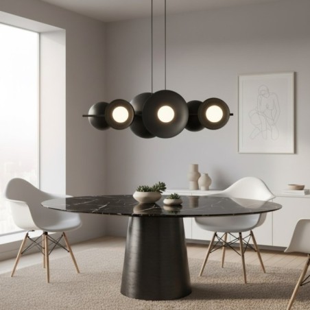 Lámpara colgante Cirion negro (6 luces)