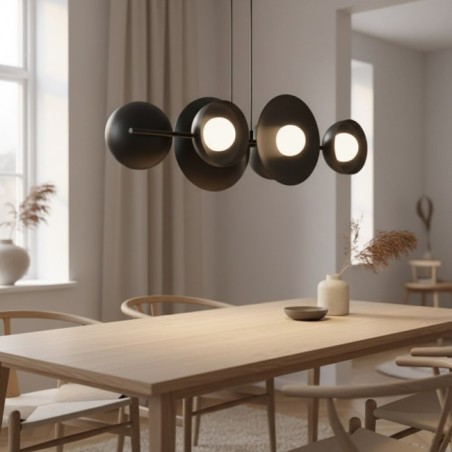 Lámpara colgante Cirion negro (6 luces)