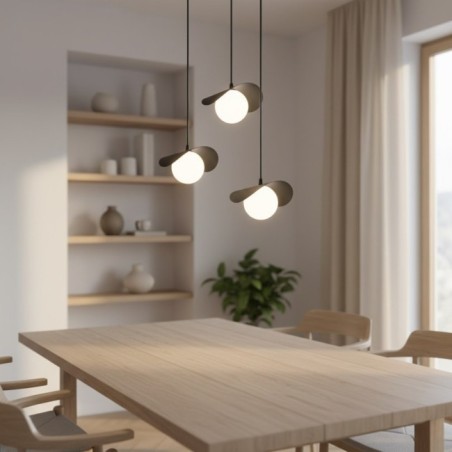 Lámpara colgante Serelia negro (3 luces)