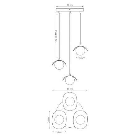 Lámpara colgante Serelia blanco (3 luces)