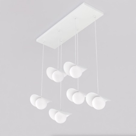 Lámpara colgante Serelia blanco (6 luces)