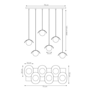 Lámpara colgante Serelia blanco (6 luces)