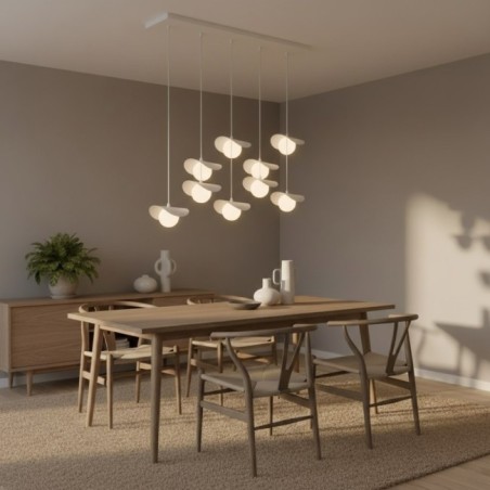 Lámpara colgante Serelia blanco (9 luces)