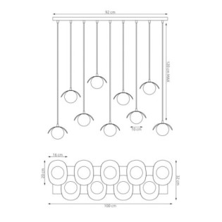 Lámpara colgante Serelia blanco (9 luces)