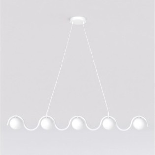 Lámpara de pie Tandem blanco (4 luces)