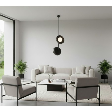 Lámpara colgante Elara dorado+negro (2 luces)