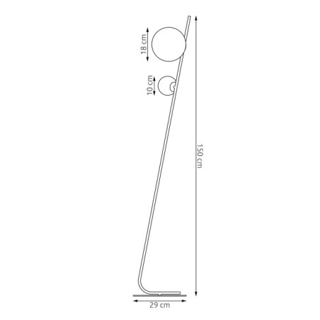 Lámpara de pie Zayra negro (2 luces)