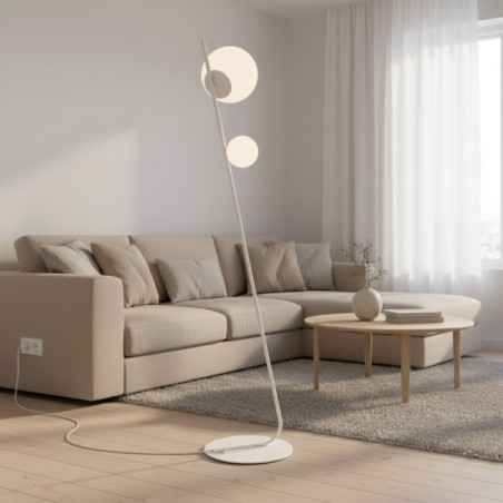 Lámpara de pie Zayra blanco (2 luces)