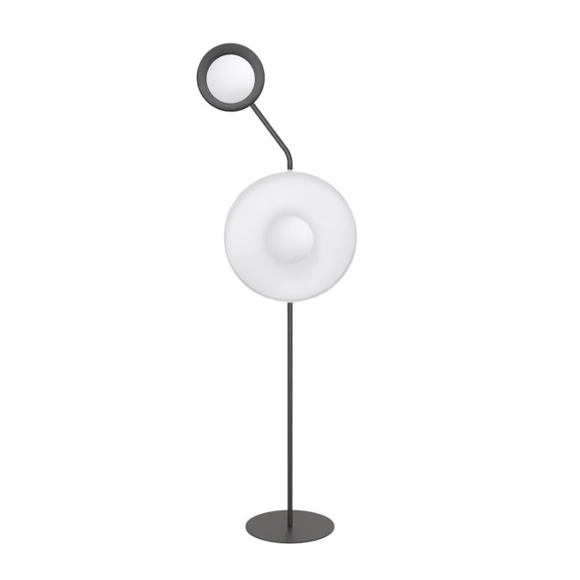 Lámpara de pie Novara negro+blanco (2 luces)