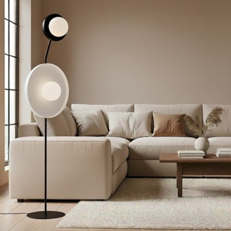 Lámpara de pie Novara negro+blanco (2 luces)