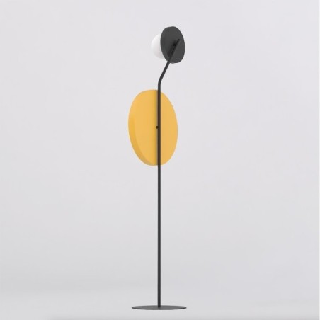 Lámpara de pie Novara negro+naranja (2 luces)