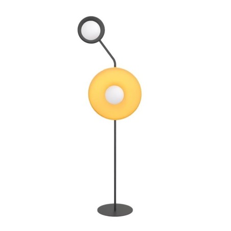 Lámpara de pie Novara negro+naranja (2 luces)