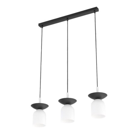 Lámpara colgante Lorenza blanco+negro (3 luces)