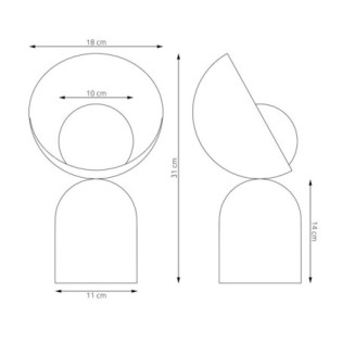 Lámpara de mesa Elvia negro