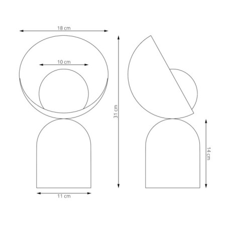 Lámpara de mesa Elvia negro