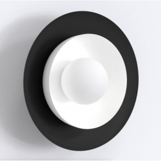 Aplique de pared Kumi negro+blanco