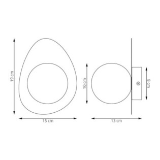 Aplique de pared Neru negro