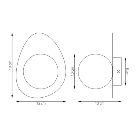 Aplique de pared Neru negro