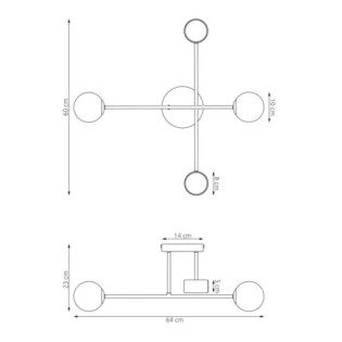 Lámpara de techo Varli negro (4 luces)