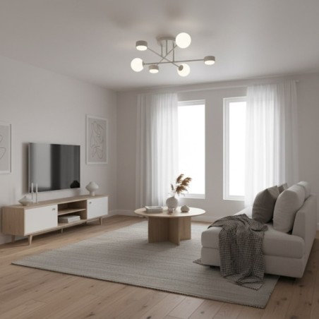 Lámpara de techo Varli gris (6 luces)