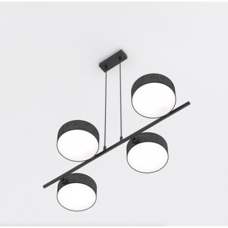 Lámpara colgante Troma negro (4 luces)