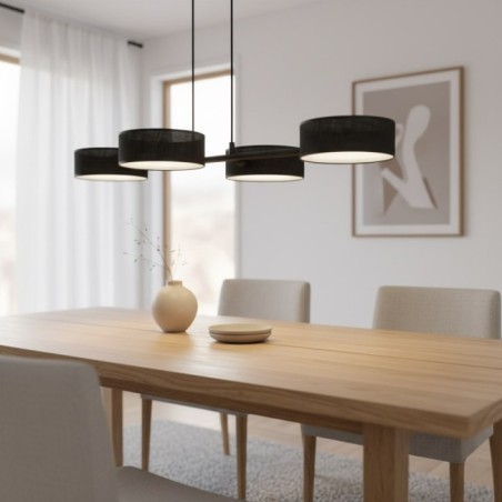 Lámpara colgante Troma negro (4 luces)