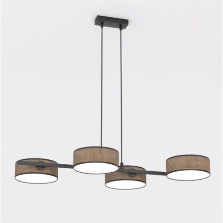 Lámpara colgante Troma marrón+negro (4 luces)