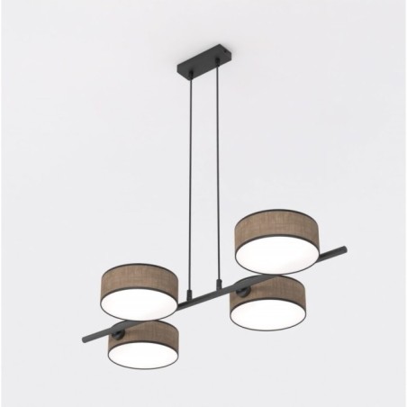 Lámpara colgante Troma marrón+negro (4 luces)