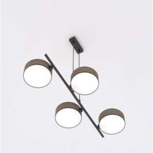Lámpara colgante Troma marrón+negro (4 luces)