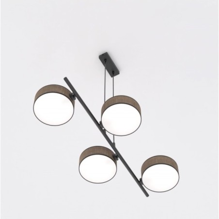 Lámpara colgante Troma marrón+negro (4 luces)