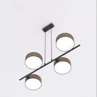 Lámpara colgante Troma marrón+negro (4 luces)