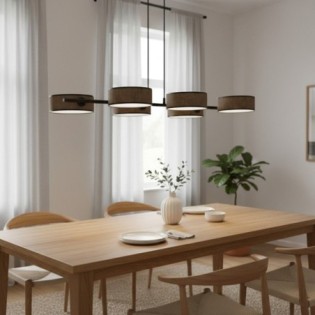 Lámpara colgante Troma marrón+negro (6 luces)