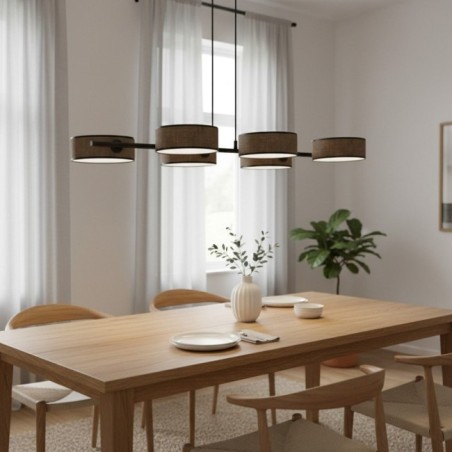 Lámpara colgante Troma marrón+negro (6 luces)