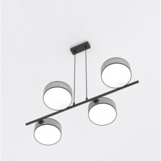 Lámpara colgante Troma gris+negro (4 luces)