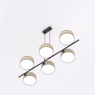 Lámpara colgante Troma ratan+negro (6 luces)