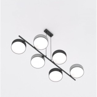 Lámpara colgante Troma negro+gris (6 luces)