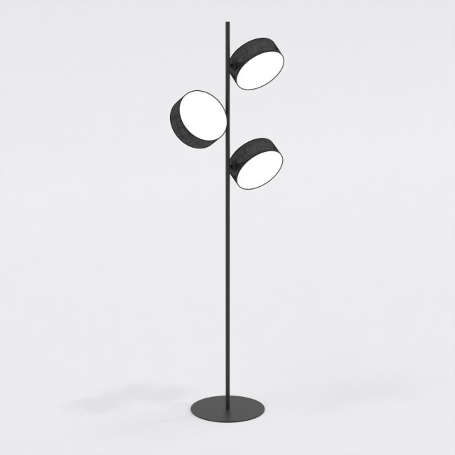 Lámpara de pie Troma negro (3 luces)